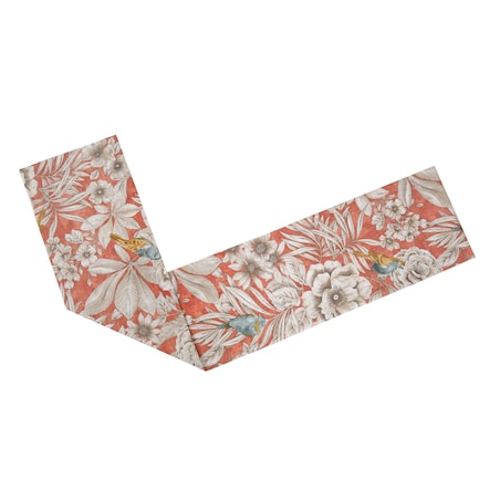 Bieżnik z motywem liści i ptaków Topaz – 50 × 150 cm