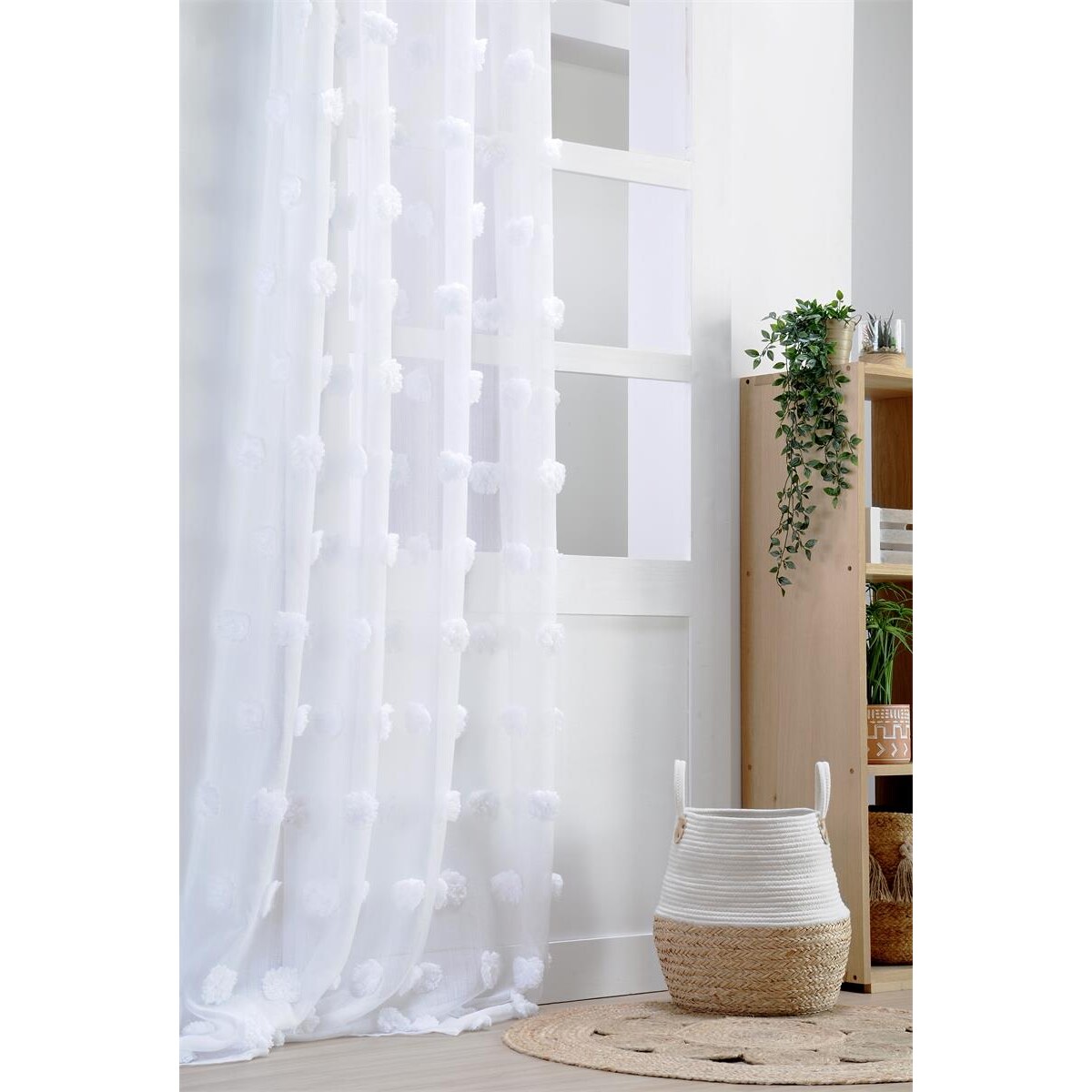 Firana POMPINOU pompony, 135 x 260 cm