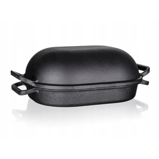 kuchenne BRYTFANKA CZARNA ŻELIWNA duża do pieczenia 7L