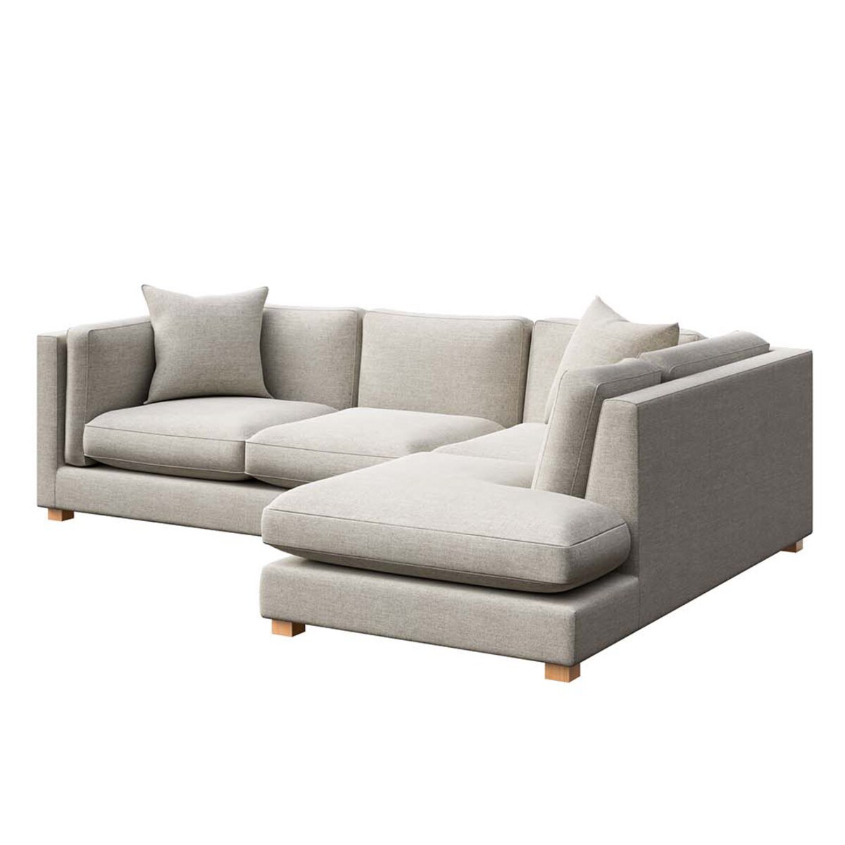 Pomo sofa narożna prawa Jasnobeżowa