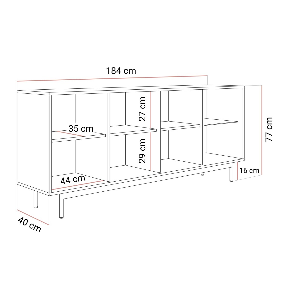 Komoda FLORENCE 3D1W z oświetleniem LED, dąb olejowany / kaszmir