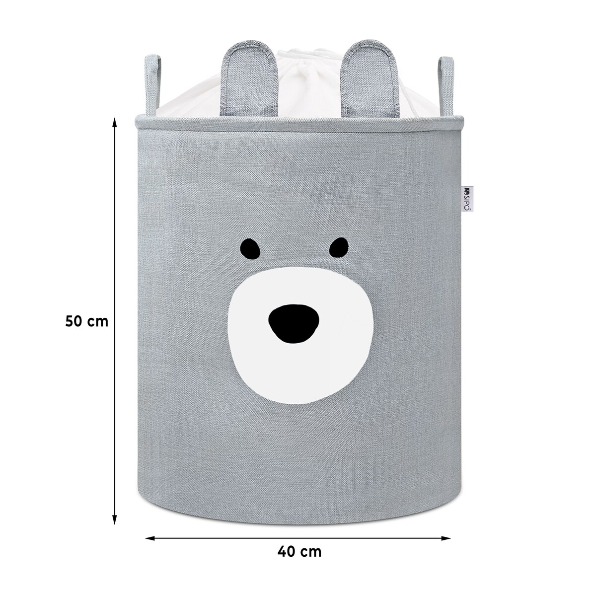 kosz na zabawki sipo, wersja premium, zamykany na ściągacz, miś, xxl