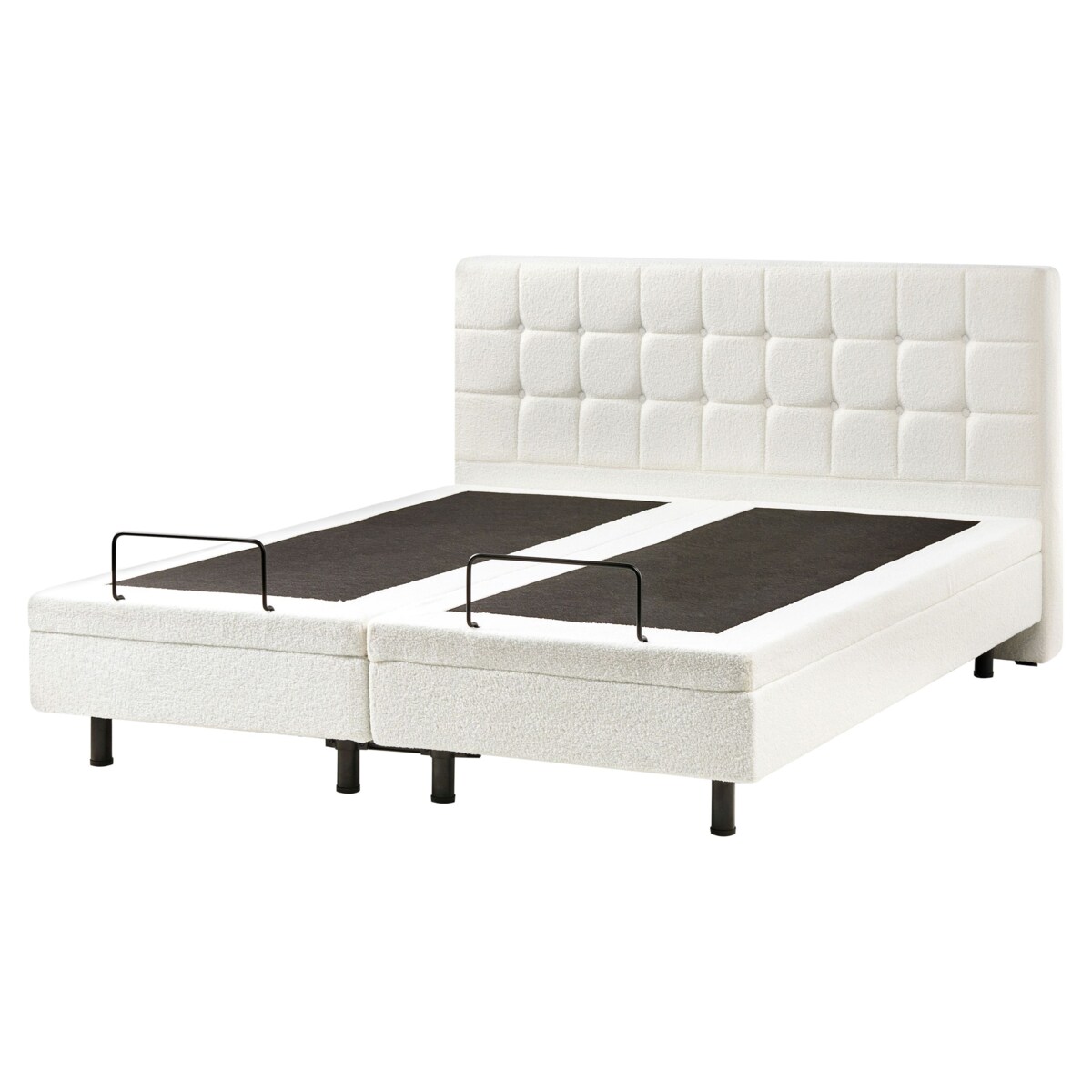 Łóżko regulowane Boucle DUKE 160 x 200 cm Złamana biel