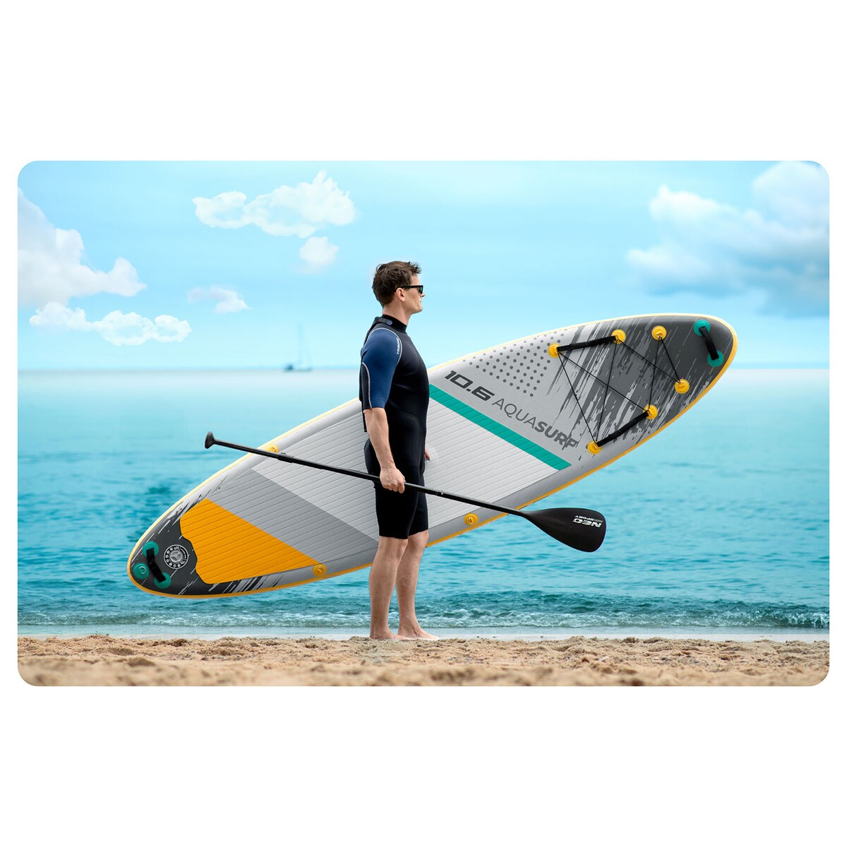 Deska SUP do pływania Neo-Sport stand up paddle Aquasurf 320cm pompowana zestaw
