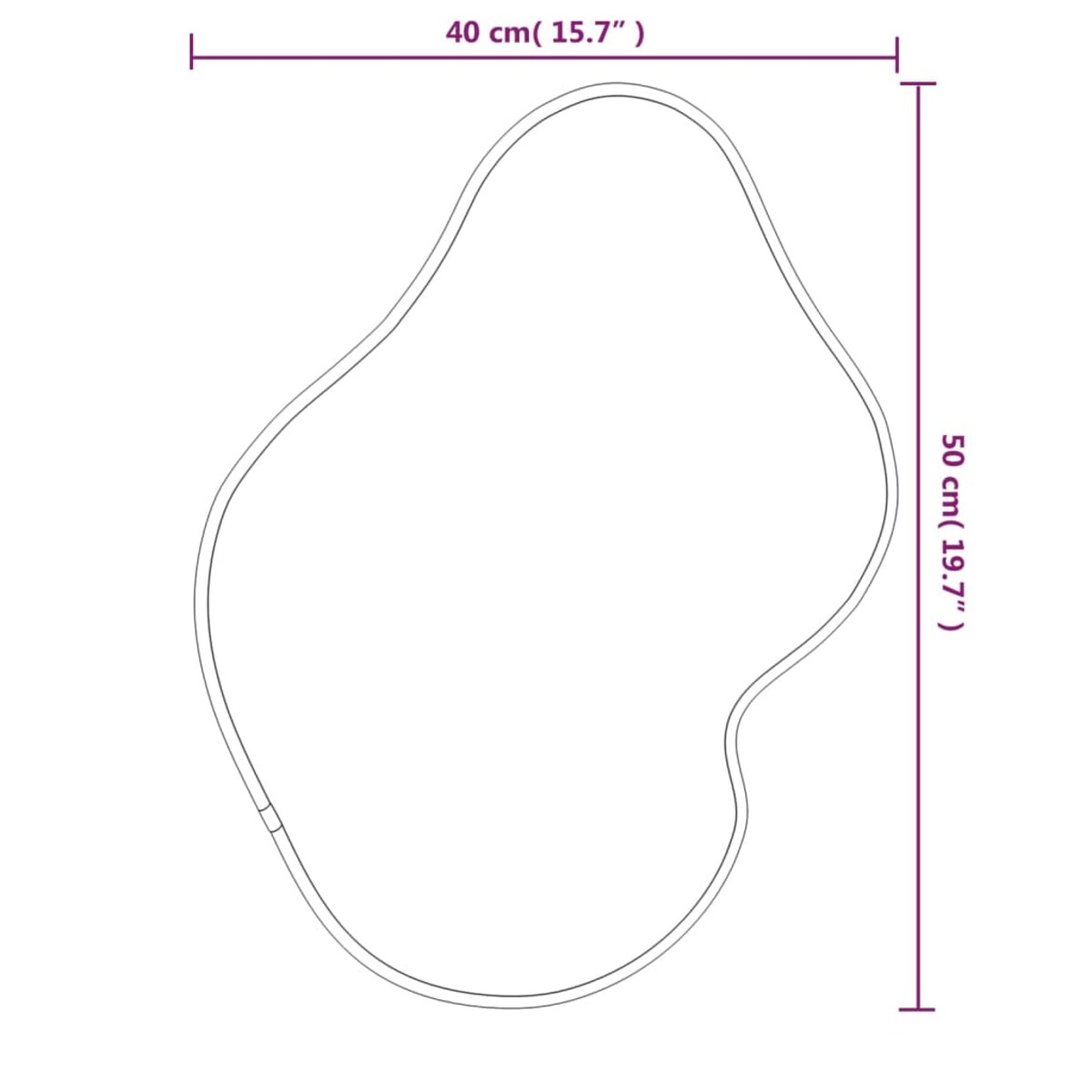 vidaXL Lustro ścienne, czarne, 50x40 cm