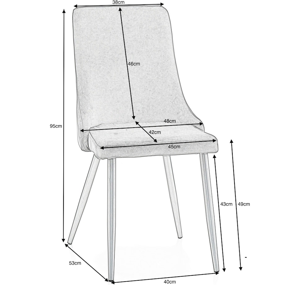 Krzesło tapicerowane welurowe do salonu jadalni UNO czarne