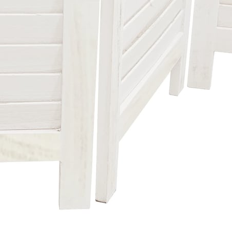 vidaXL Parawan pokojowy, 6-panelowy, biały, lite drewno paulowni