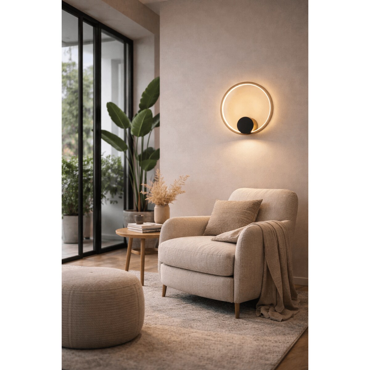 LAMPA ŚCIENNA VENTURO MOSIĄDZ + CZERŃ