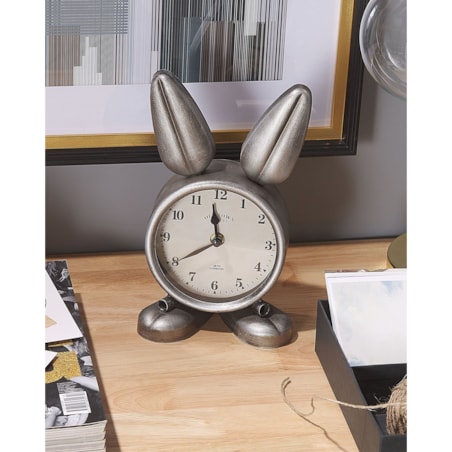 Zegar biurkowy THUSIS 15 cm Metal Srebrny