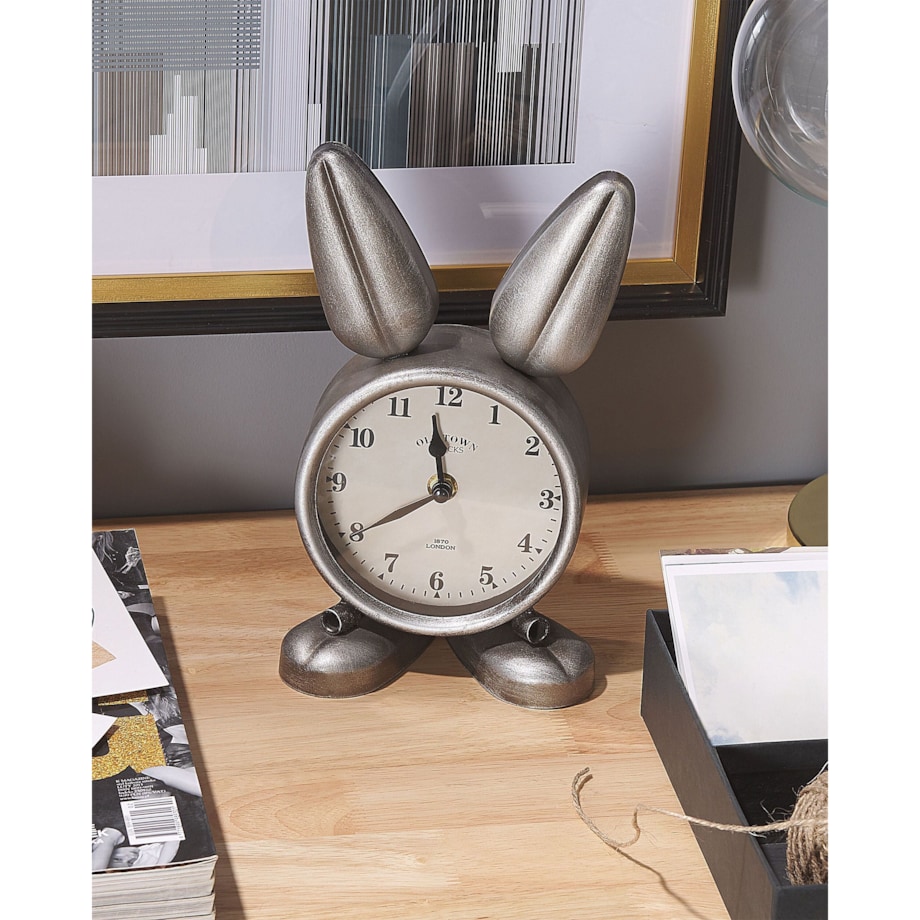 Zegar biurkowy THUSIS 15 cm Metal Srebrny