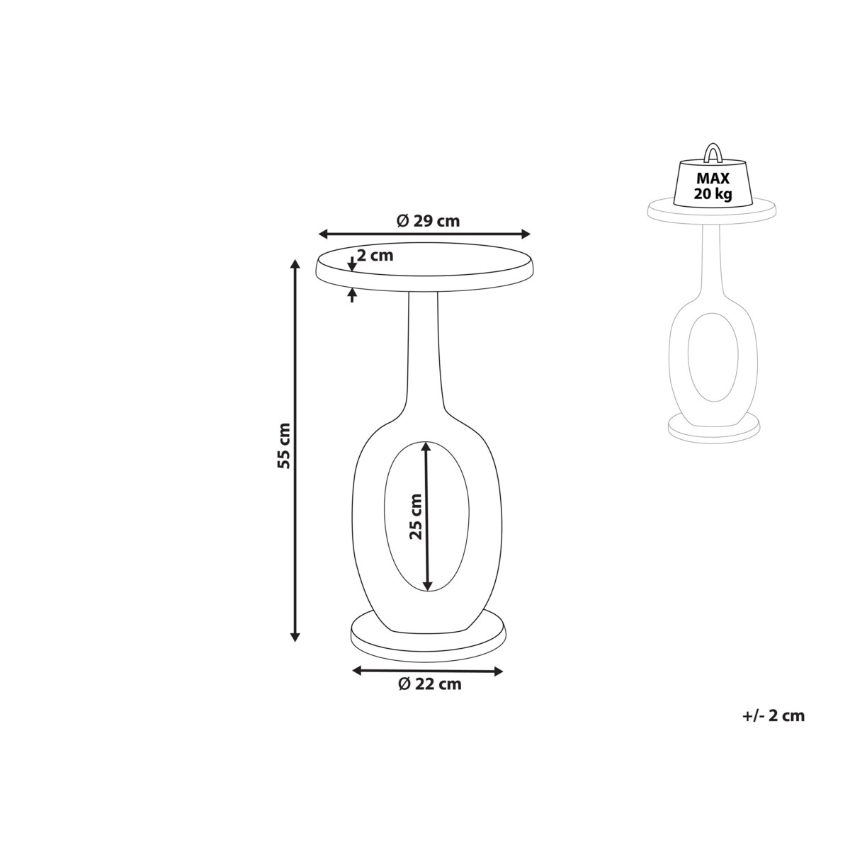 Stolik pomocniczy metalowy złoty APITI