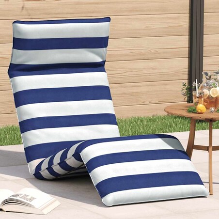 vidaXL Leżak składany niebieski i biały 175x54x8,5 cm tkanina Oxford