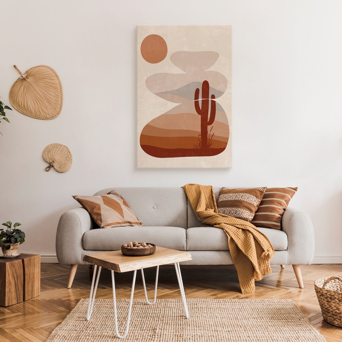 Obraz Abstrakcja Kaktus Skały Dekor Boho 30x40cm