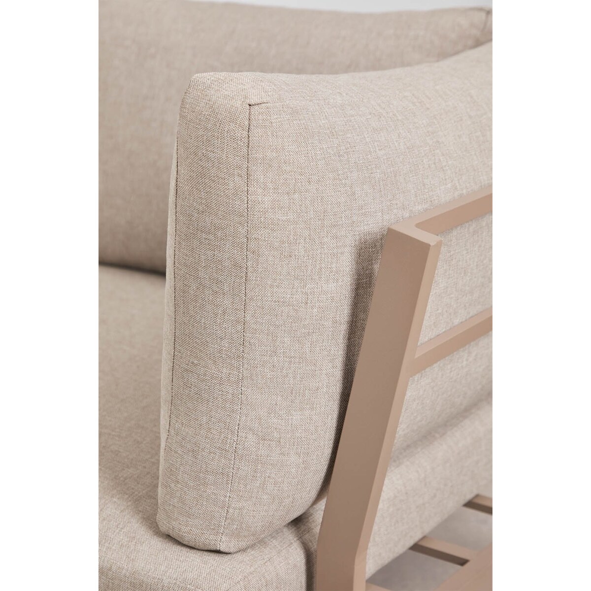 Zestaw ogrodowy: sofa narożna, stolik kawowy z aluminium i akacji, Kalen, mokka