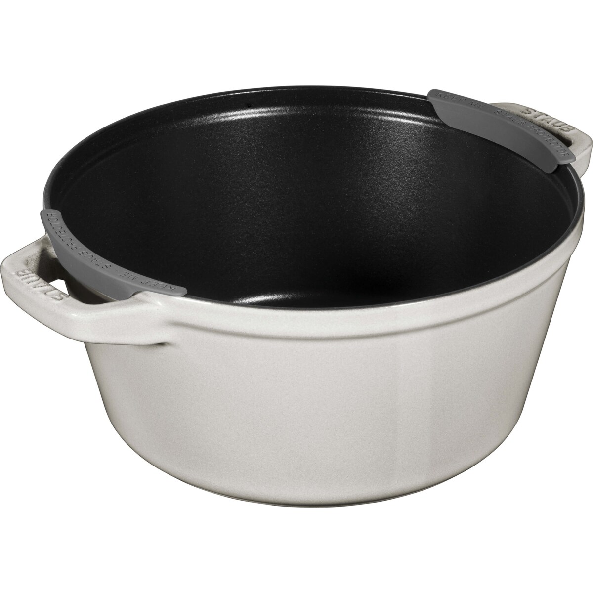 Zestaw 3 naczyń żeliwnych z pokrywką Staub - 24 cm, Biała trufla