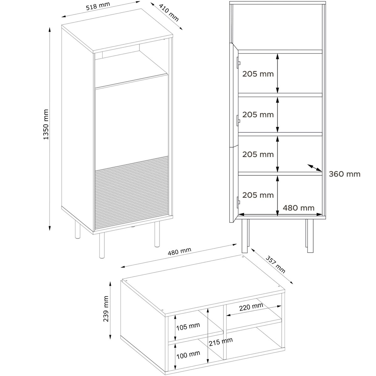 KONSIMO LOFTY Regał w stylu loft z półkami