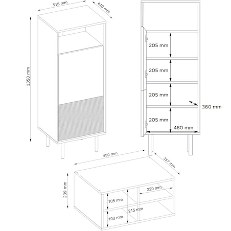 KONSIMO LOFTY Regał w stylu loft z półkami