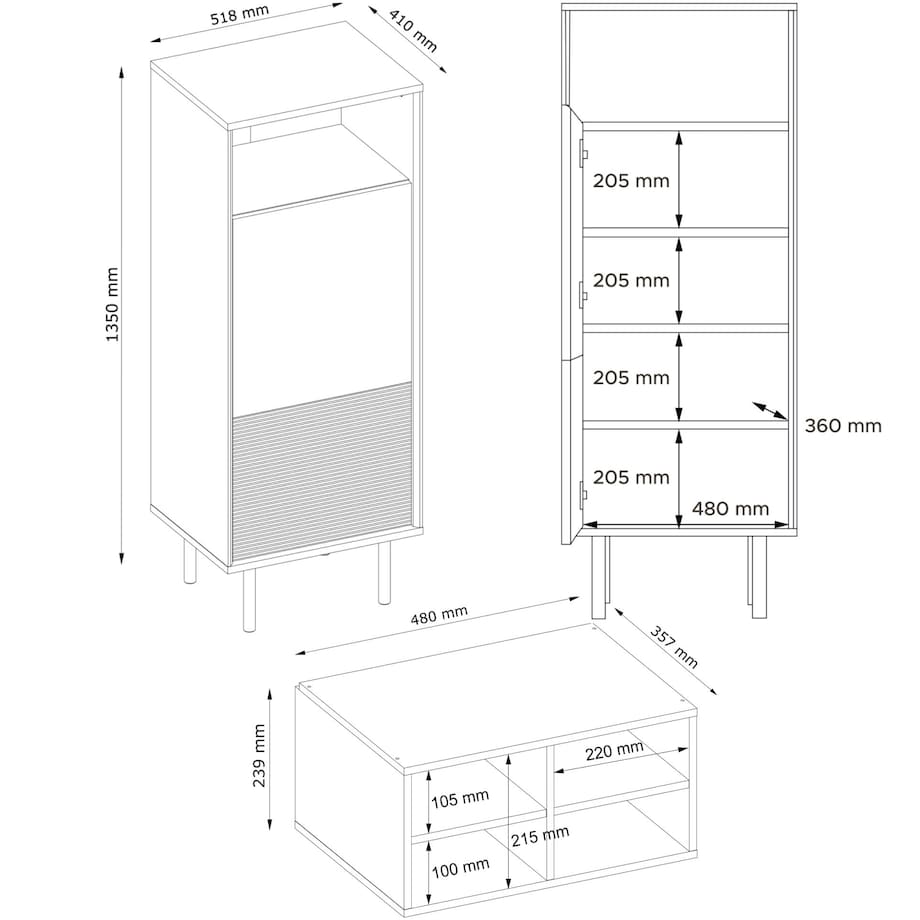 KONSIMO LOFTY Regał w stylu loft z półkami