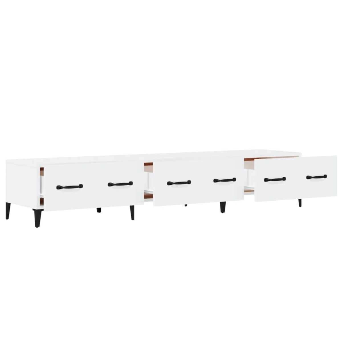 vidaXL Szafka pod TV, wysoki połysk, biała, 150x34,5x30 cm