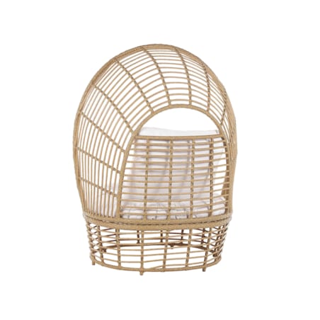 Rattanowy fotel kokon naturalny LIDO