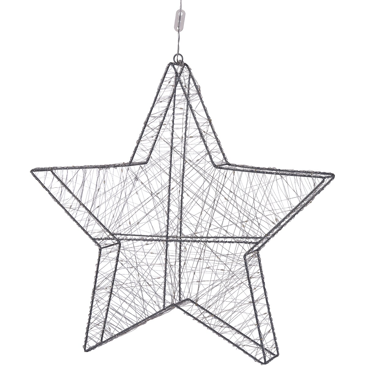 Dekoracja ogrodowa wisząca LED KURULA Gwiazda 58 cm Srebrny