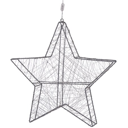 Dekoracja ogrodowa wisząca LED KURULA Gwiazda 58 cm Srebrny