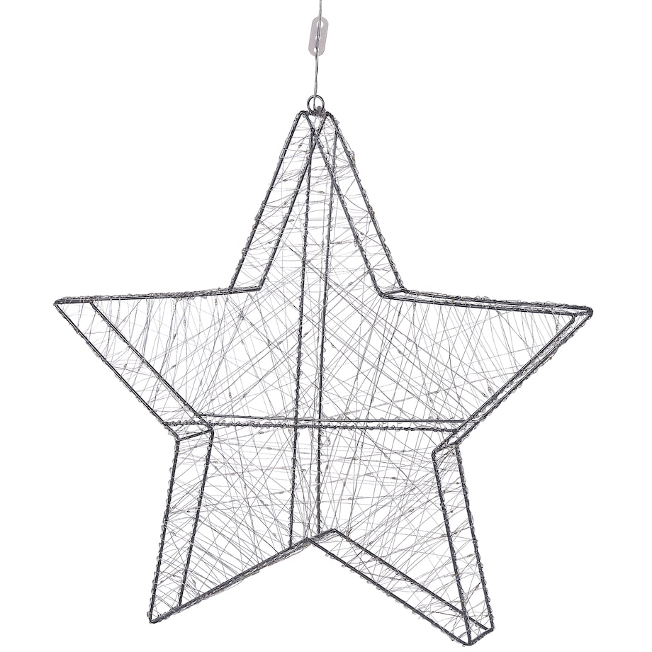 Dekoracja ogrodowa wisząca LED KURULA Gwiazda 58 cm Srebrny