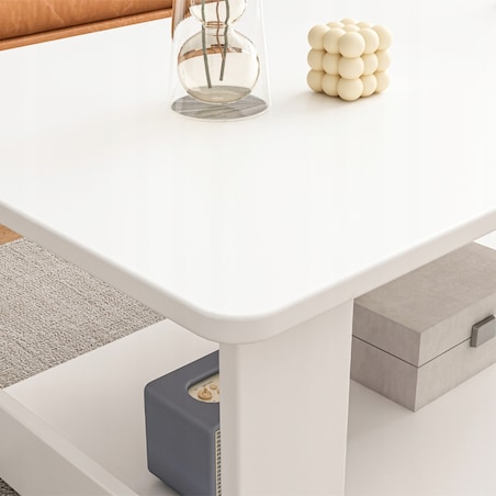 Ława stolik biały kawowy nowoczesny z półką salon pokój loft duży 100 cm