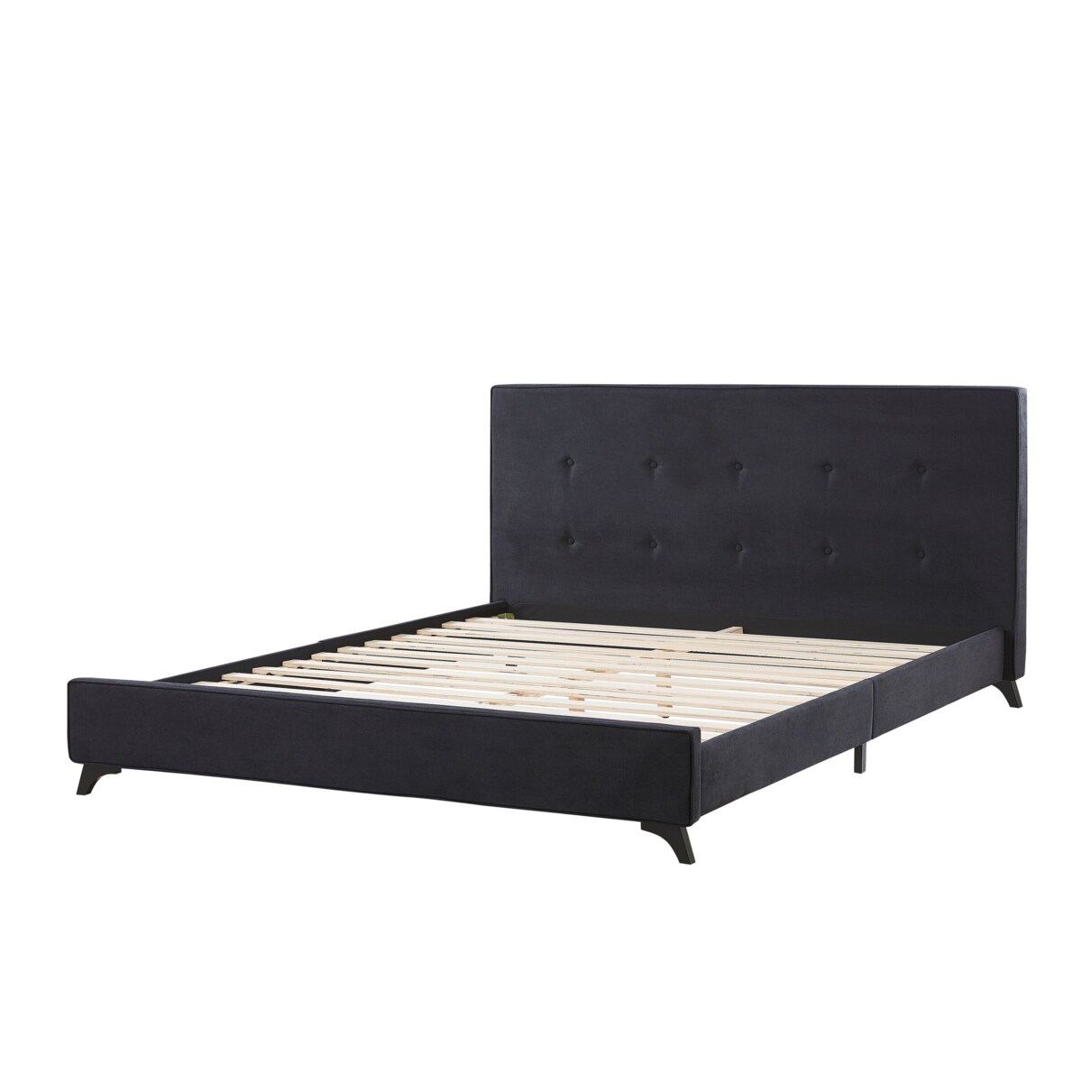 Łóżko tapicerowane 180 x 200 cm czarne AMBASSADOR