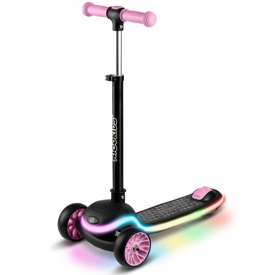 Hulajnoga dla dzieci trójkołowa Leddi czarna-różowa