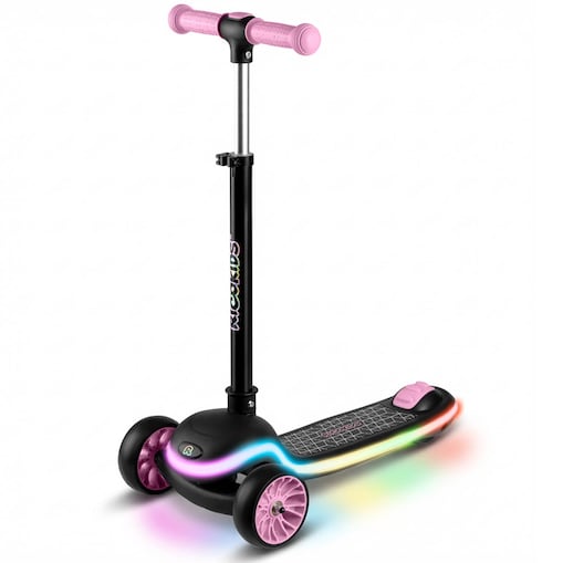 Hulajnoga dla dzieci trójkołowa Leddi czarna-różowa