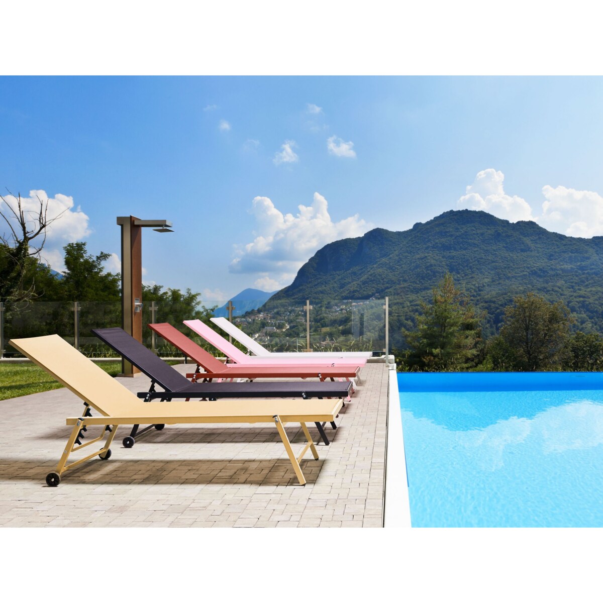 Leżak ogrodowy żółty PORTOFINO