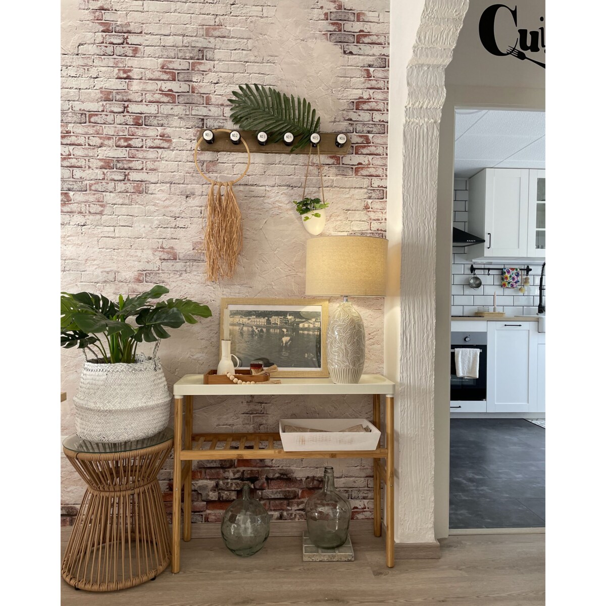 Lampa stołowa ceramiczna beżowa SALZA