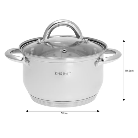 Zestaw komplet garnków garnki stal 6-ele 2.1/2.9/3.9L indukcja gaz KINGHOFF