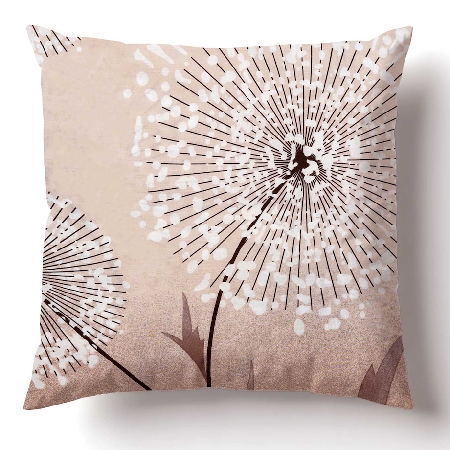 Poszewka dekoracyjna bawełniana 40x40 Blush beżowa w dmuchawce, Cottonlove, Darymex
