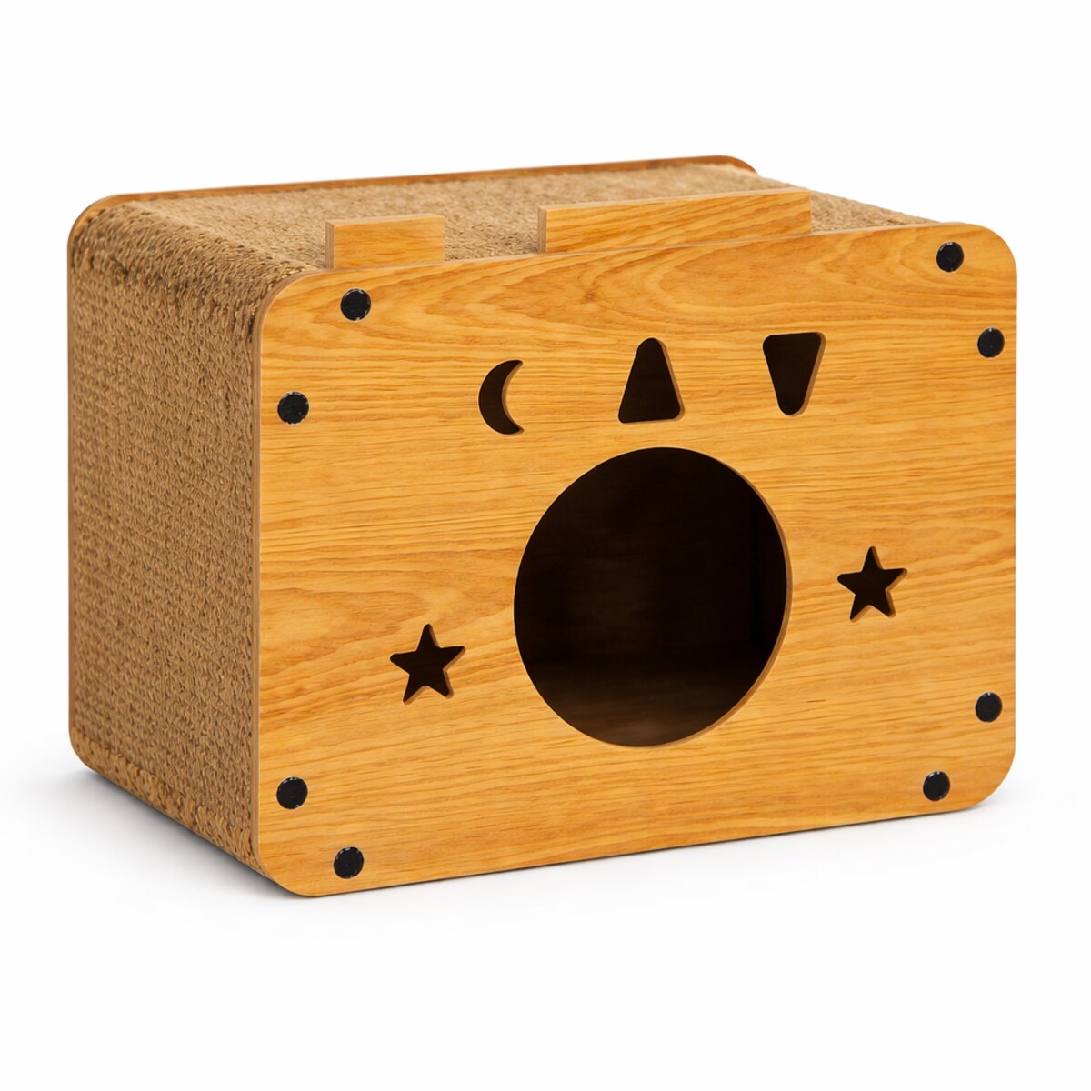 Drapak Dla Kota Z Budką Domek Do Drapania I Odpoczynku Tekturowy Gwiazdki