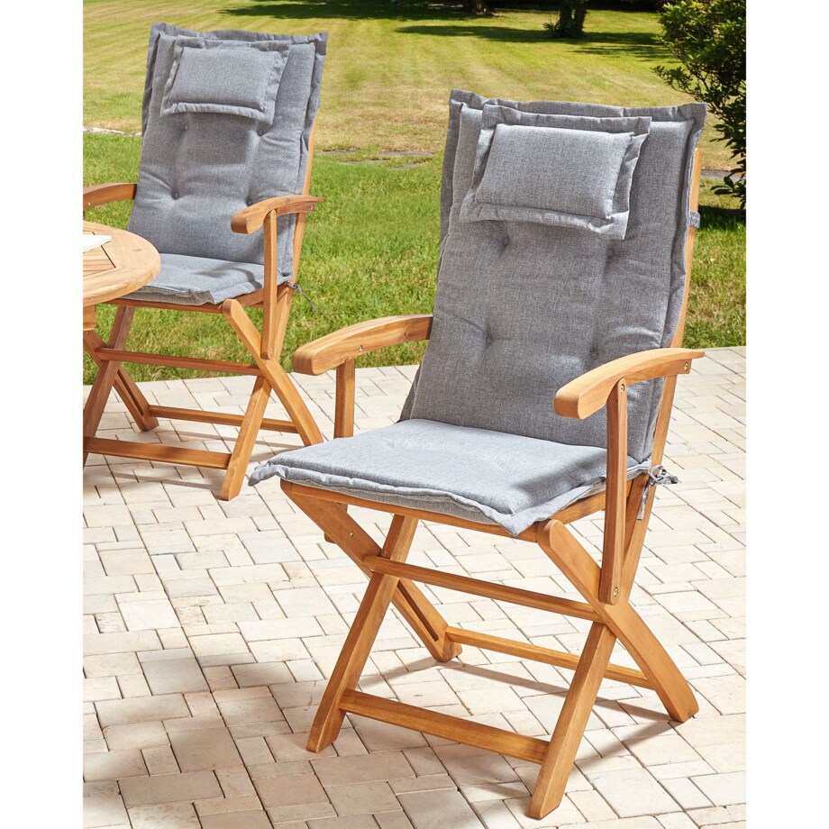 Krzesło ogrodowe Zestaw 2 Drewno Szary MAUI II