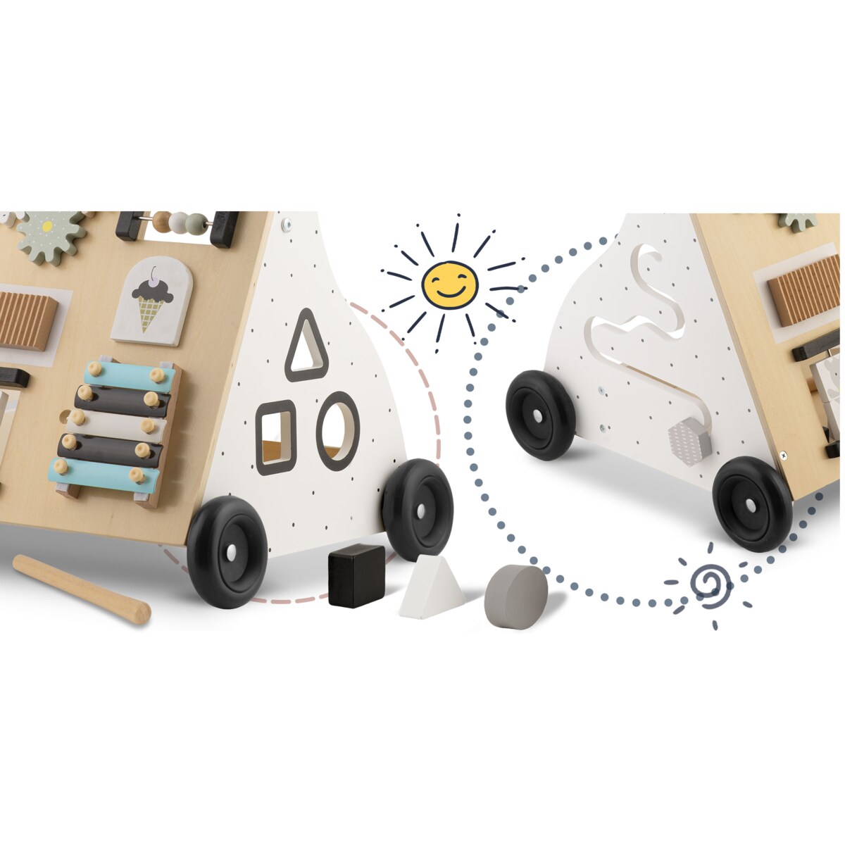 Chodzik pchacz edukacyjny warsztat tablica kredowa Ricokids