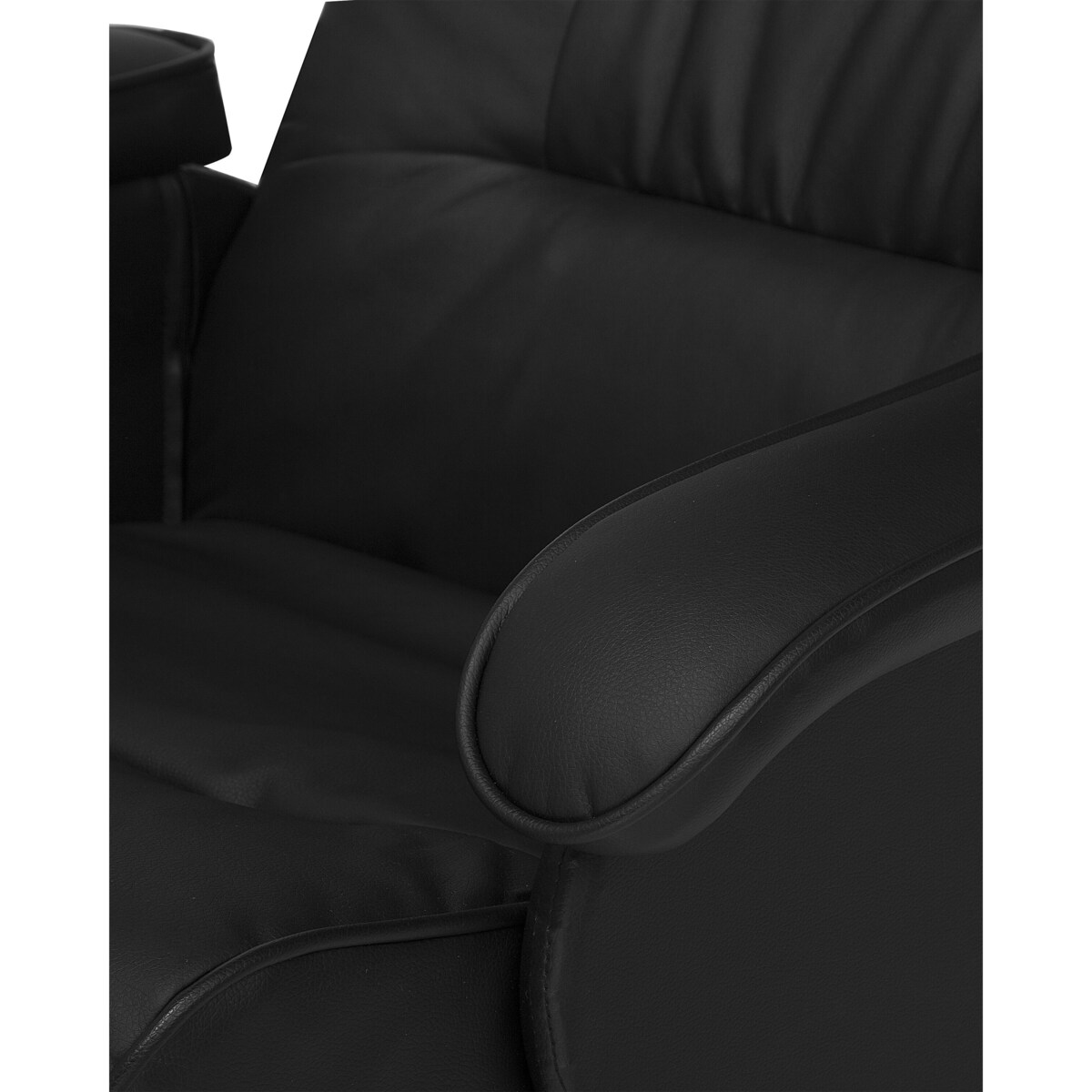 Fotel do masażu podgrzewany z podnóżkiem ekoskóra czarny RELAXPRO