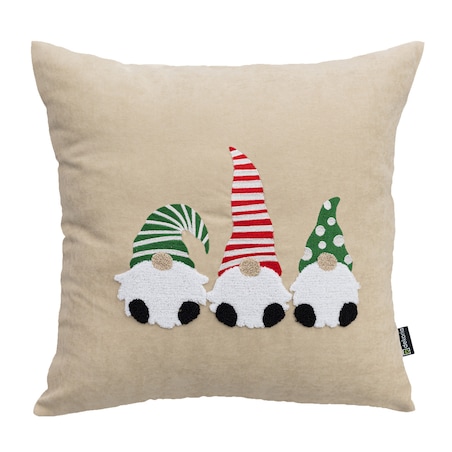Poszewka na poduszkę Jolly Gnomes Green 43x43 cm boże narodzenie, święta, świąteczne, beżowy, 43x43 cm