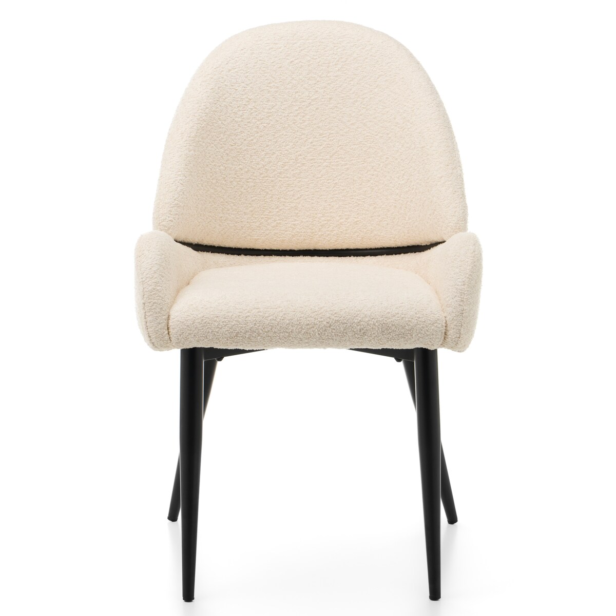 Krzesło tapicerowane boucle do salonu BERGAMO jasnobeżowe