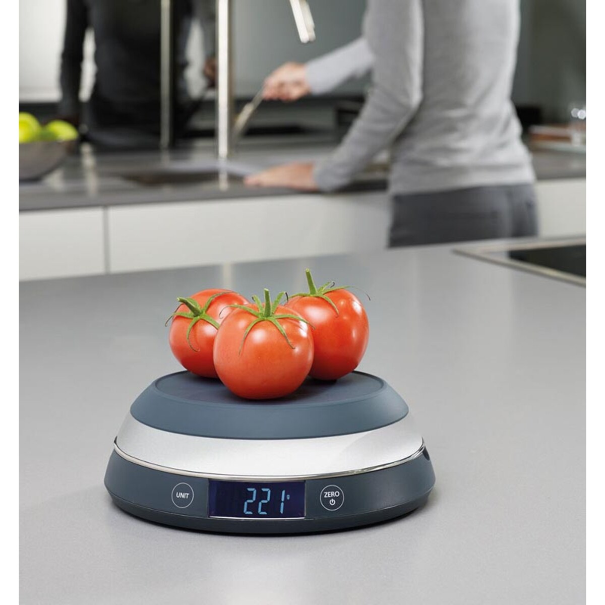 Cyfrowa waga kuchenna szara SWITCH, Joseph Joseph