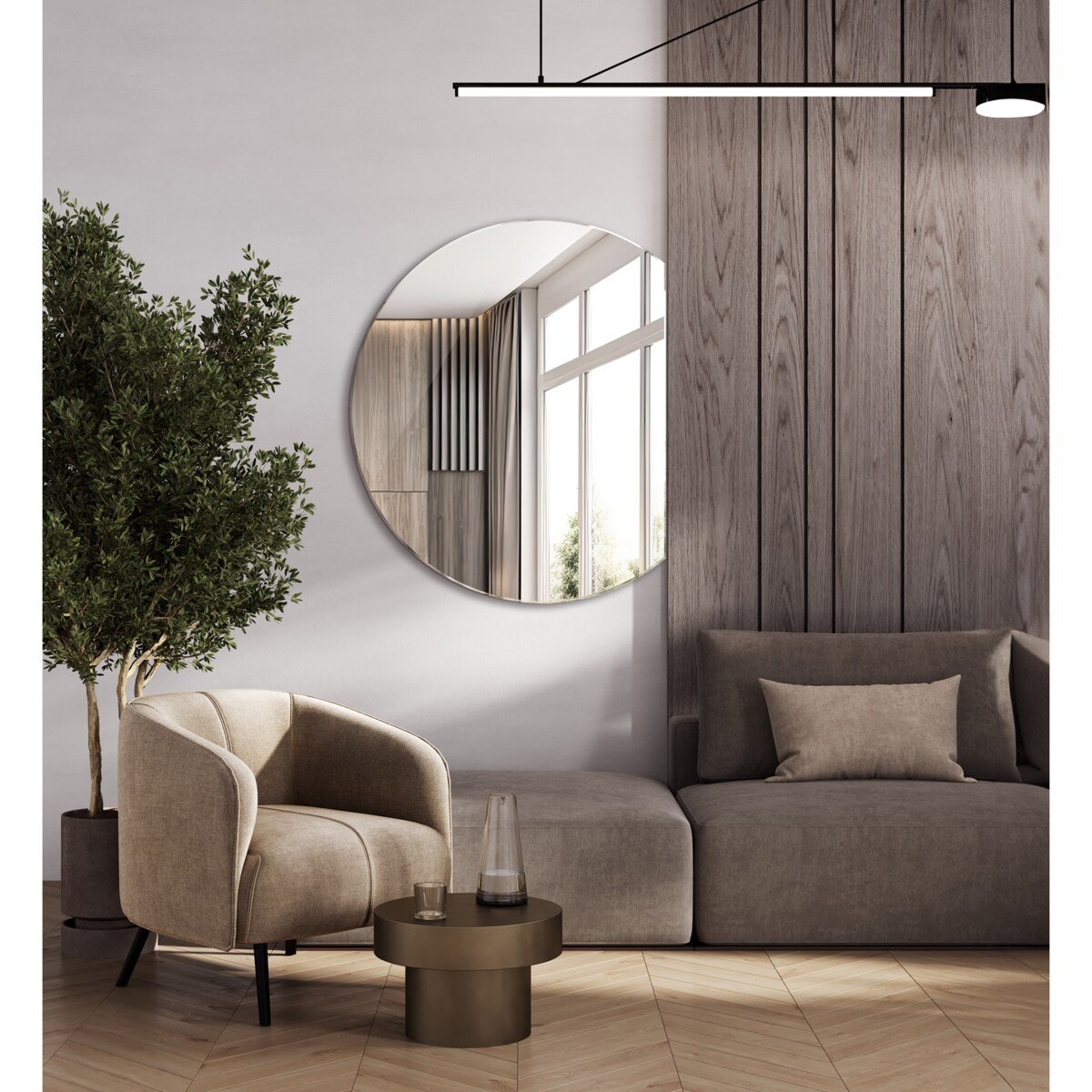 Lustro ścięte koło 63x70 cm