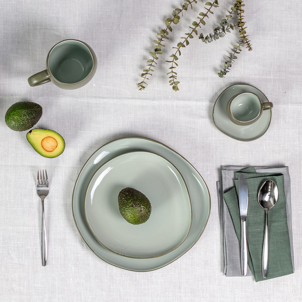 Talerz obiadowy Eucalipto, 27 x 26 x 3 cm