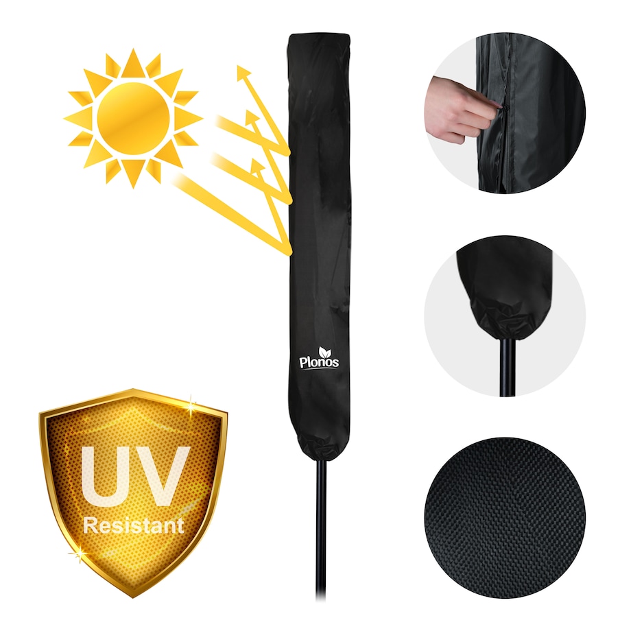 Duży parasol ogrodowy 300cm balkonowy składany + pokrowiec Plonos