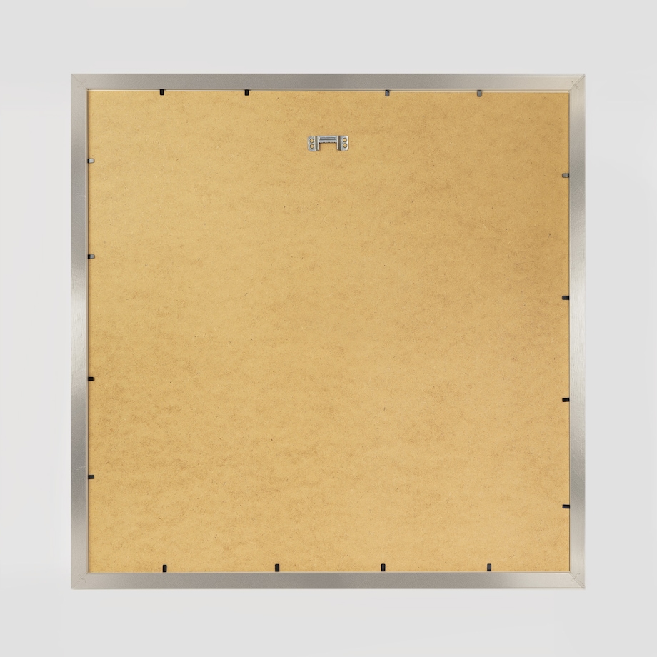 Ramka na zdjęcia 50x50 cm srebrna rama MDF z plexi do powieszenia pion poziom klasyczna kwadratowa ramka FRAMAI®