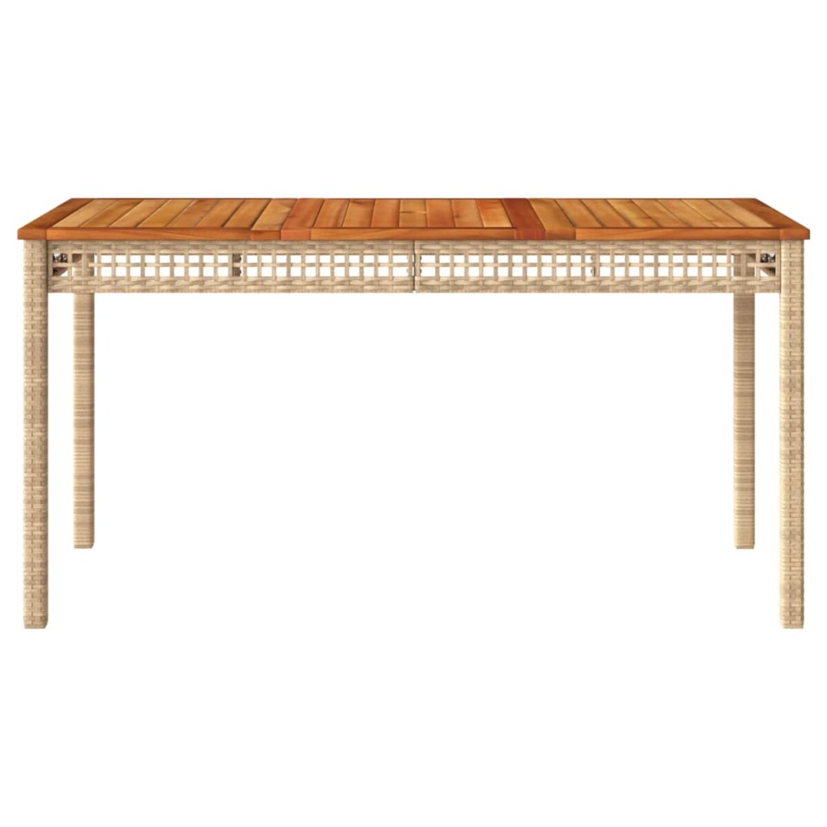 vidaXL Stół ogrodowy, beżowy, 140x80x75 cm, polirattan i akacja