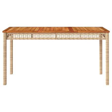 vidaXL Stół ogrodowy, beżowy, 140x80x75 cm, polirattan i akacja