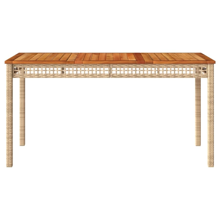 vidaXL Stół ogrodowy, beżowy, 140x80x75 cm, polirattan i akacja