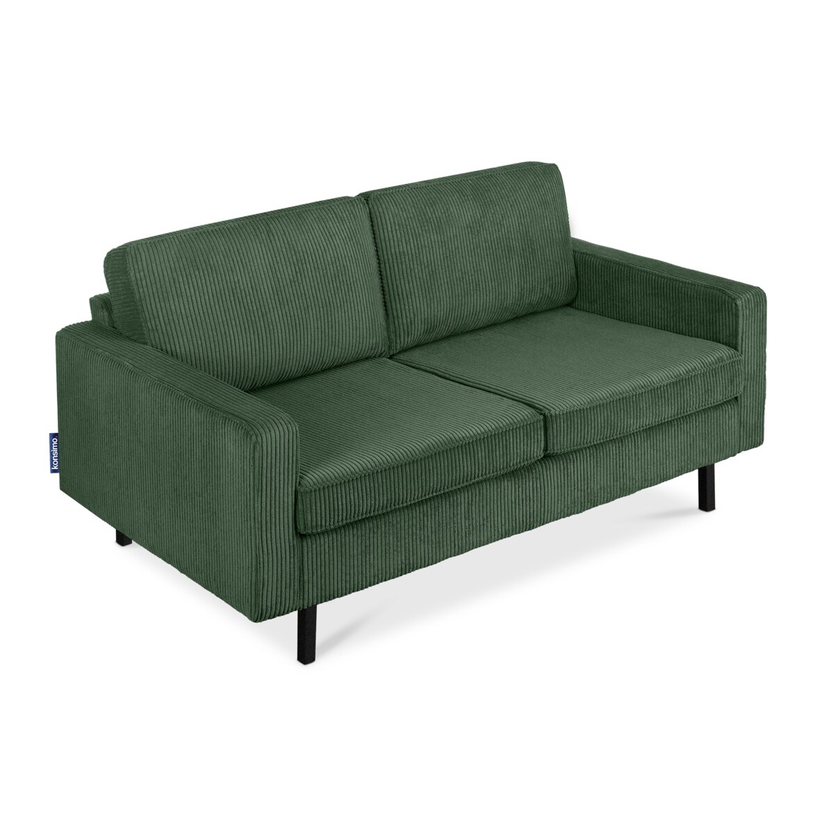 KONSIMO INVIA Sofa w stylu loft sztruks 2 osobowa w kolorze zielonym